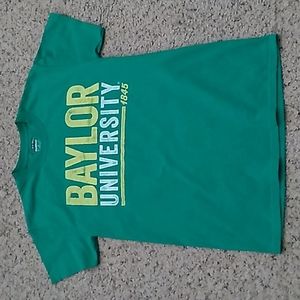 Gildan Men's Baylor University Spell Out  Green Short Sleeve Tee Shirt Small